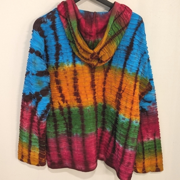 Rising International Tie Dye Textured Full Zip Sweatshirt XL? - Picture 3 of 5